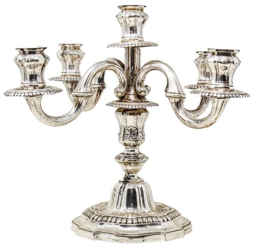 CANDELABRO DE PLATA DE MEDIADOS DE SIGLO XX