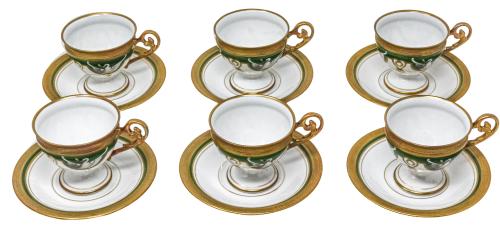 TAZAS CON PLATO DE JEAN SCHMITT PARA ROVINA EPINAL S.XIX