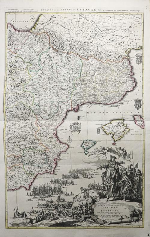 MAPA S.XVIII"THEATRE DE LA GUERRE EN ESPAGNE ET EN PORTUGAL"