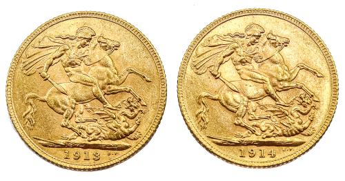 DOS MONEDAS DE ORO INGLESAS