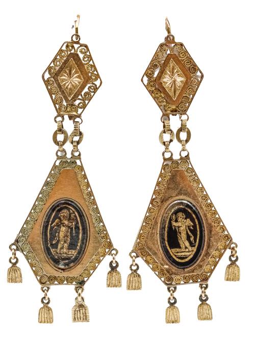 PENDIENTES LARGOS DE PPS. S.XIX