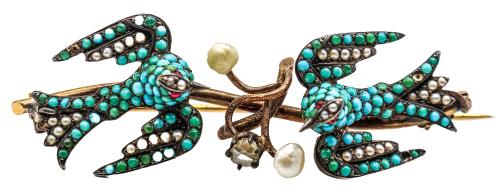 BROCHE GOLONDRINAS DEL S.XIX