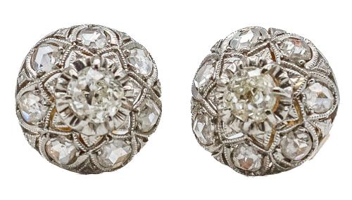 PENDIENTES CON DIAMANTES DE PPS. DEL S.XX