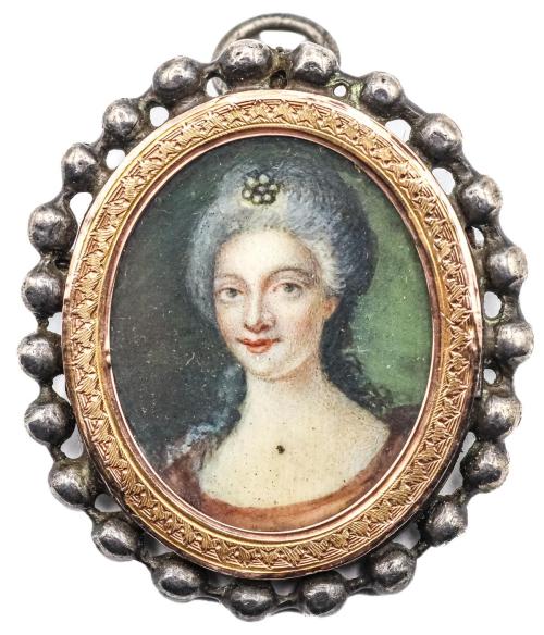 BROCHE COLGANTE CON MINIATURA DEL S.XVIII-XIX