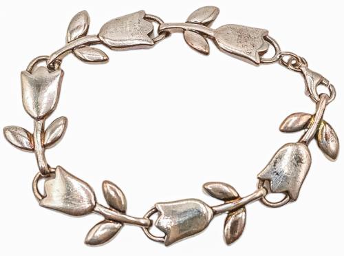 PULSERA DE PLATA CON TULIPANES