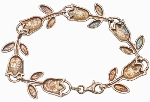 PULSERA DE PLATA CON TULIPANES