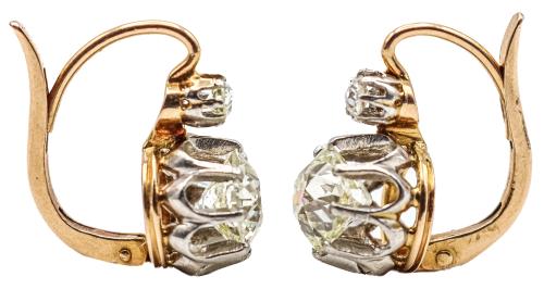 PENDIENTES CON DIAMANTES DE PPS. DEL S.XX