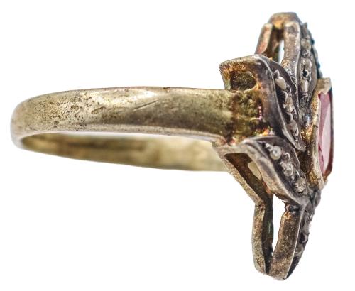 ANILLO ROSETÓN CON TURMALINA Y DIAMANTES