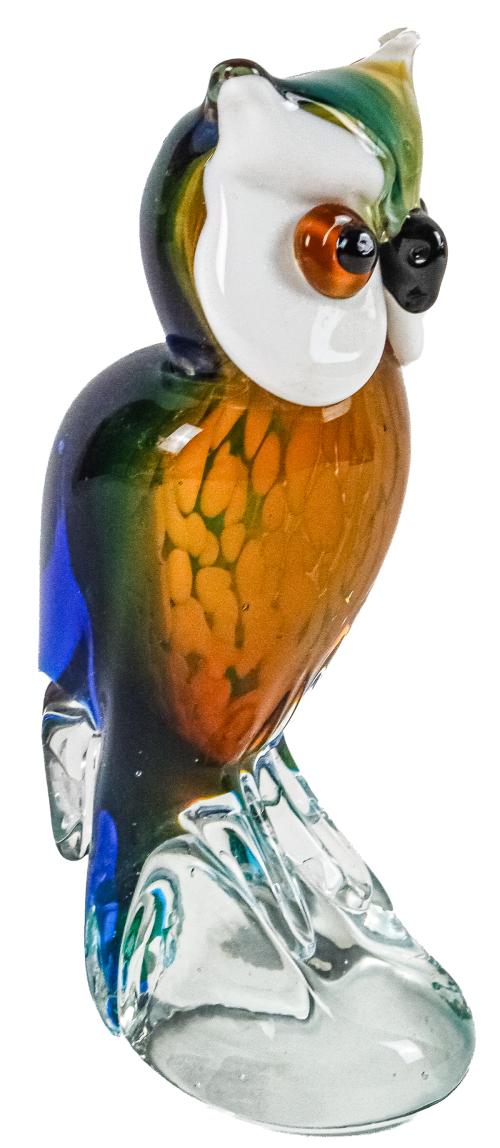 "BUHO" DE CRISTAL DE MURANO DEL ÚLTIMO CUARTO DE S. XX