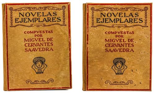 (devolver) "NOVELAS EJEMPLARES" DOS VOLÚMENES EN CORCHO