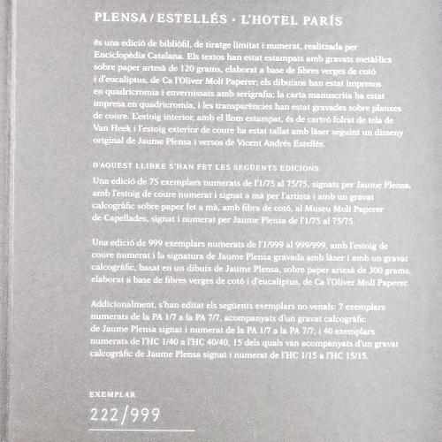 "PLENSA/ESTELLÉS. L&#39;HOTEL DE PARIS"