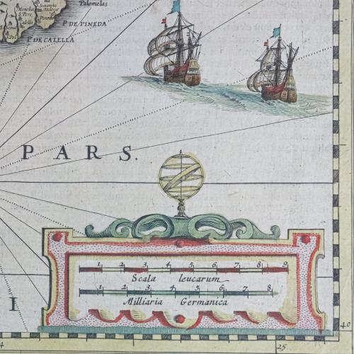 MAPA DE CATALUÑA JOHANNES JANSSONIUS DE 1647