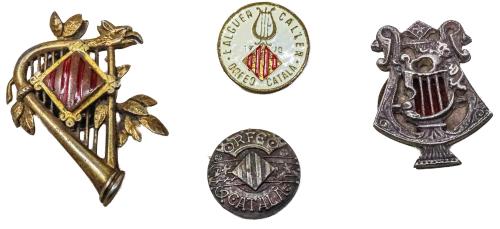 COLECCIÓN DE CUATRO INSIGNIAS DEL ORFEÓ CATALÁN