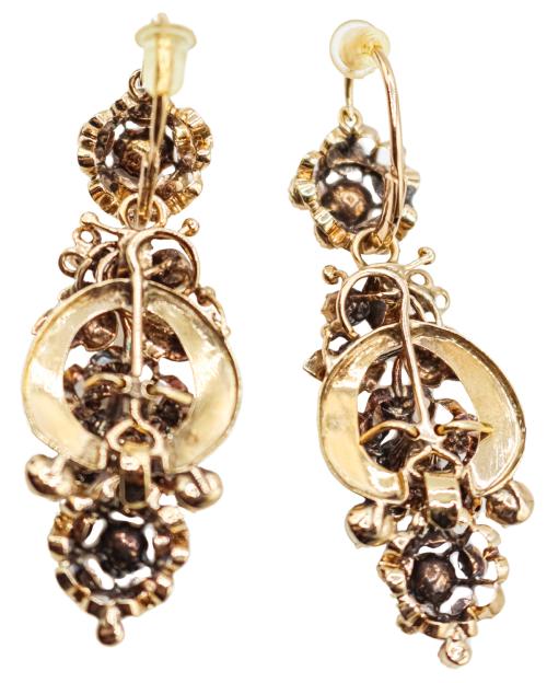 PENDIENTES CON DIAMANTES ISABELINOS, DEL S.XIX