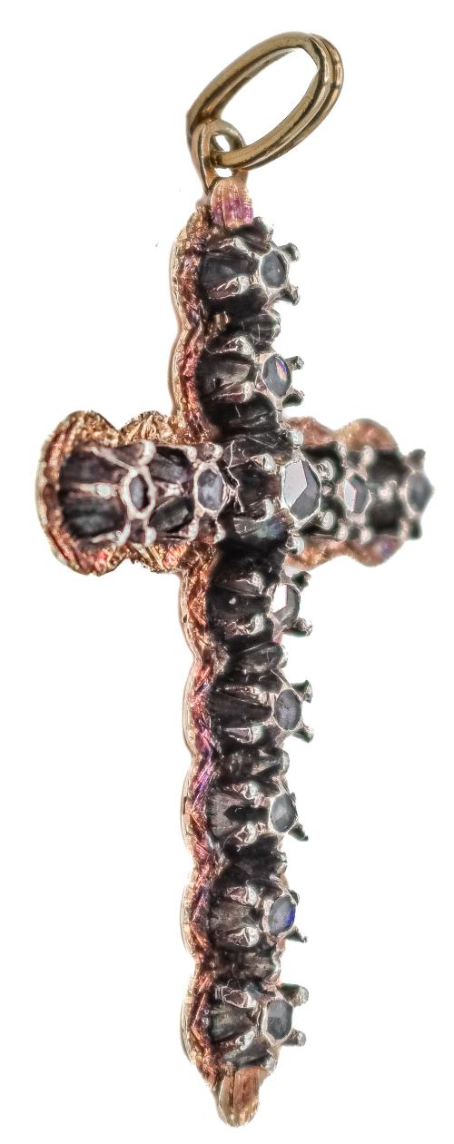 CRUZ COLGANTE CON DIAMANTES DEL S.XIX