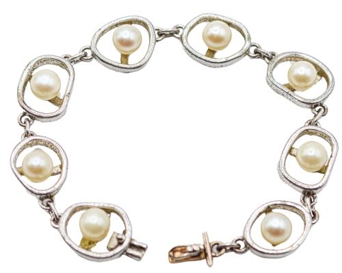 PULSERA DE PLATA CON PERLAS CULTIVADAS