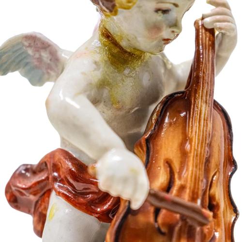 CUATRO ANGELITOS MÚSICOS PORCELANA CENTROEUROPEA