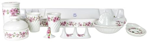 CONJUNTO DE BAÑO EN PORCELANA DE MEDIADOS S.XX           