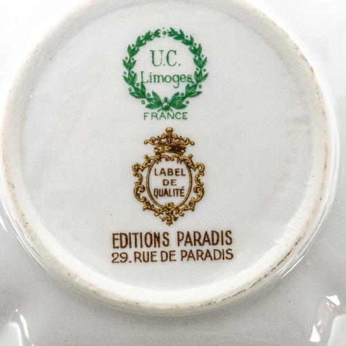 SERVICIO PARA POSTRE EN PORCELANA LIMOGES DE MEDIADOS S.XX