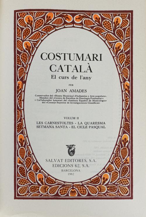 "COSTUMARI CATALÀ"