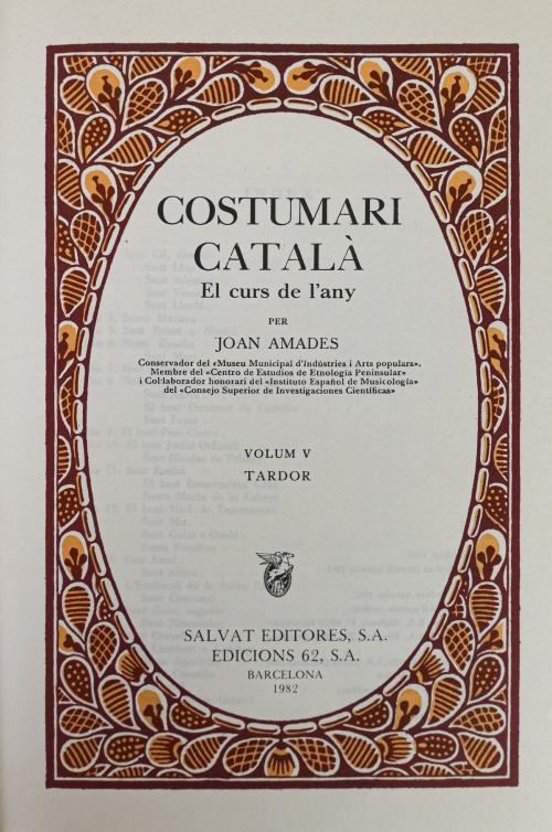 "COSTUMARI CATALÀ"