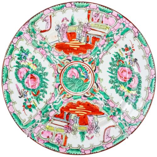 CINCO PLATOS DE PORCELANA CHINA DE MEDIADOS DEL S. XX