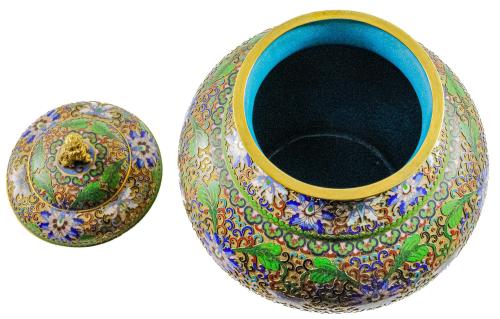 TIBOR ORIENTAL CLOISONNÉ DE MEDIADOS DEL S.XX