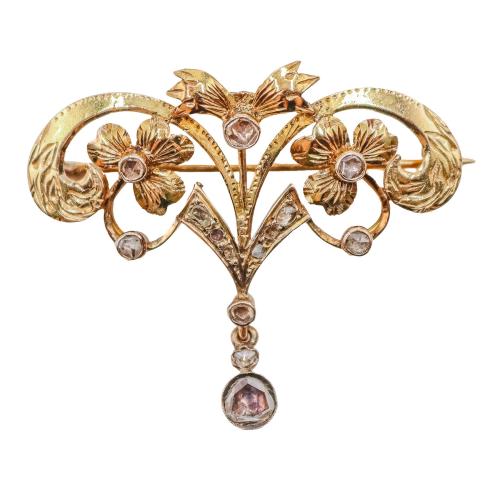 BROCHE COLGANTE ART NOUVEAU DE PPS. DEL S.XX