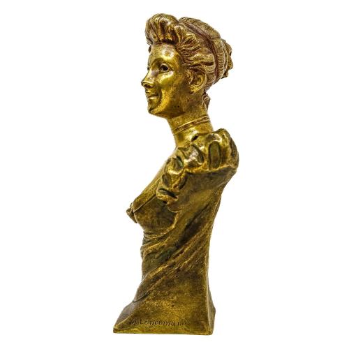 BUSTO EN BRONCE DORADO MODERNISTA CIRCA 1915