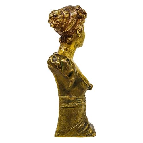 BUSTO EN BRONCE DORADO MODERNISTA CIRCA 1915