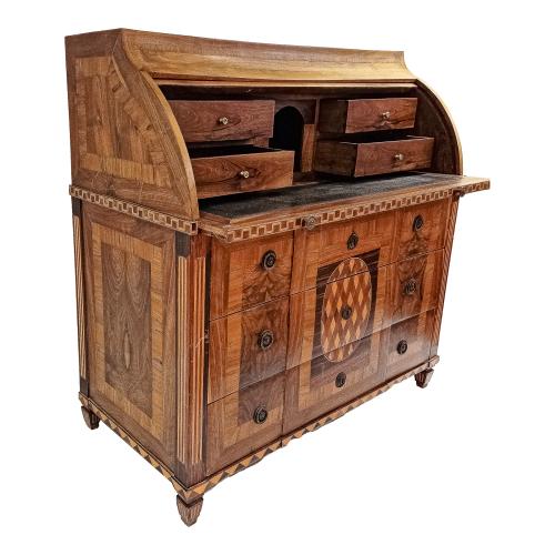 MUEBLE ESCRITORIO DE CILINDRO CARLOS IV CIRCA 1800