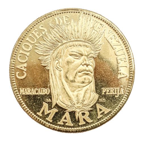 MONEDA CACIQUES DE VENEZUELA EN ORO