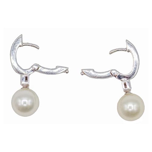 PENDIENTES ARGOLLAS CON BRILLANTES Y PERLAS