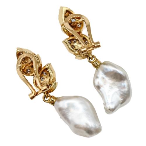 PENDIENTES CON PERLAS Y BRILLANTES