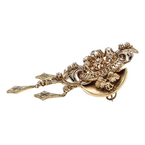 BROCHE ALFONSINO CON DIAMANTES DEL S.XIX