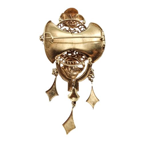 BROCHE ALFONSINO CON DIAMANTES DEL S.XIX