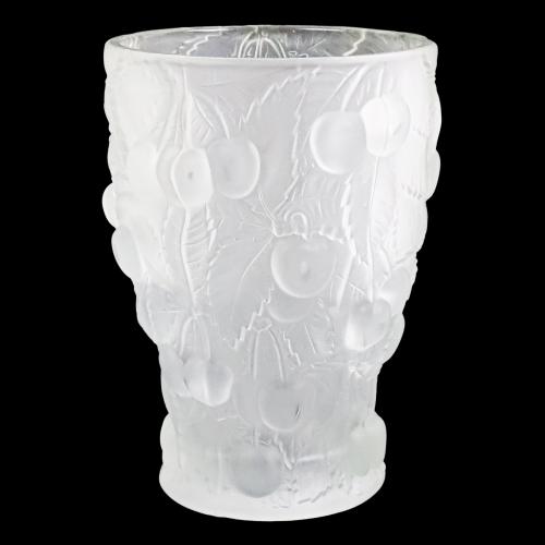 JARRÓN DE ESTILO LALIQUE DE MEDIADOS DE SIGLO XX