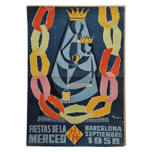 CARTEL DE LA FIESTAS DE LA MERCÉ-BARCELONA 1958