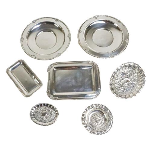 CONJUNTO DE SIETE CENTRITOS DE PLATA