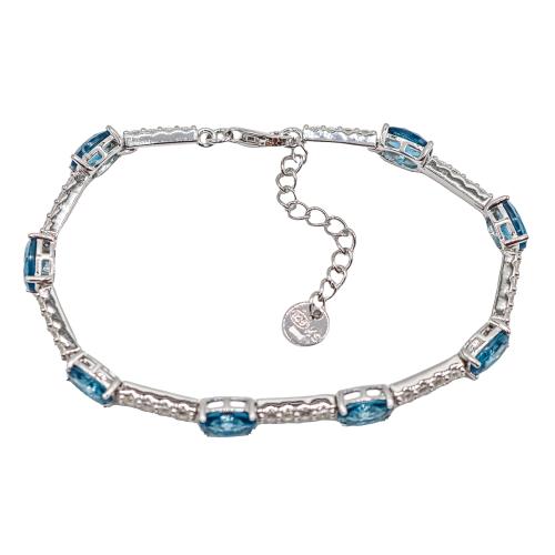 PULSERA DE PLATA RODIADA CON CIRCONITAS