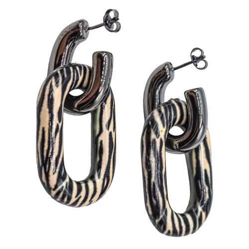 PENDIENTES DE PLATA CON ESMALTE ANIMAL PRINT