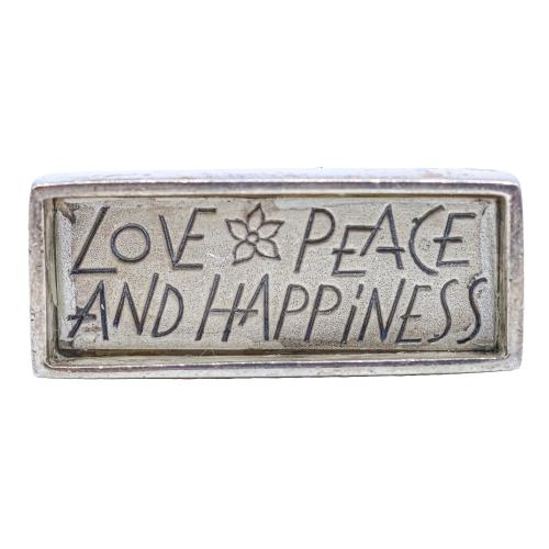 ANILLO DE PLATA "LOVE, PEACE & HAPPINES"