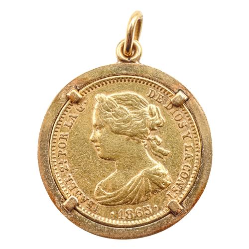 COLGANTE CON MONEDA DE 1865