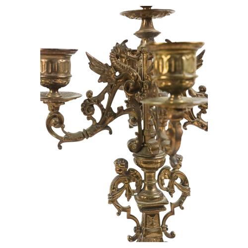 CANDELERO Y CANDELABRO DE FINALES DE S. XIX