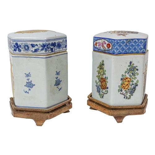 PAREJA DE TARROS DE PORCELANA CHINA