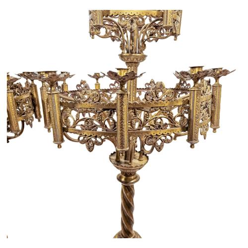 PAREJA DE GRANDES CANDELABROS DE IGLESIA DE FINALES S.XIX