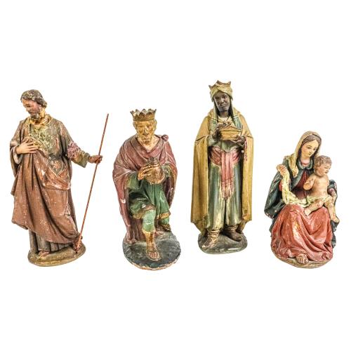 CONJUNTO DE FIGURAS DE PESEBRE DE MEDIADOS DEL  S.XX