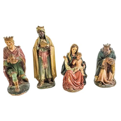 CONJUNTO DE FIGURAS DE PESEBRE DE MEDIADOS DEL  S.XX