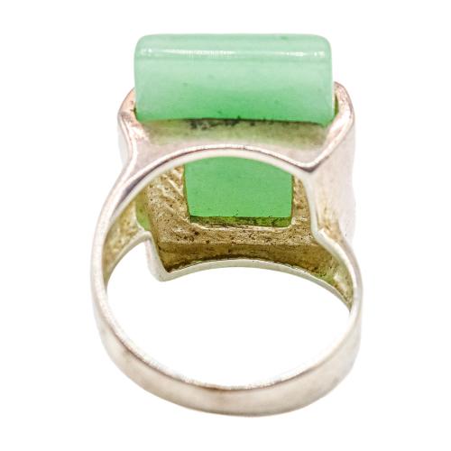 ANILLO DE PLATA CON AVENTURINA VERDE