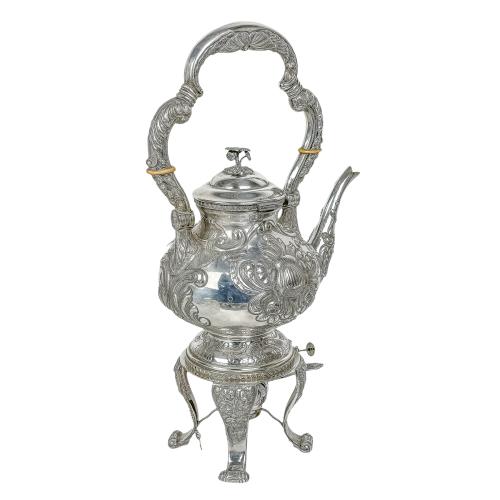 SAMOVAR EN PLATA DE MEDIADOS DEL SIGLO XX